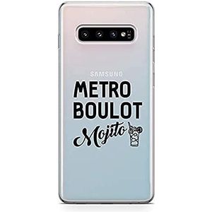 Zokko Beschermhoes voor Samsung S10 Metro Boulot Mojito – zacht, transparant, zwarte inkt