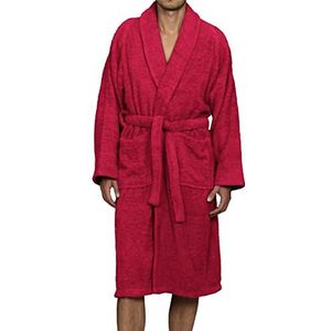 Superior Unisex Egyptische badstof katoenen grote badjas, bordeaux, langstapelig gekamd