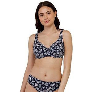 LOVABLE Beugelbeha met bedrukte shaping micro bikini voor dames, blauw (blauwe kasjmier-print), 36 / D