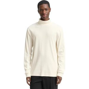 Tom Tailor - Longsleeve - Katoen - Met Rolkraag en Geribbelde Structuur