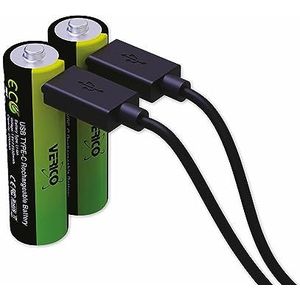 VERICO LoopEnergy AA USB-C Mignon-batterij 2550mWh 1,5V 2 st. Mignon (AA)-batterij Li-Ion 1700 mAh 1,5V 2 st.