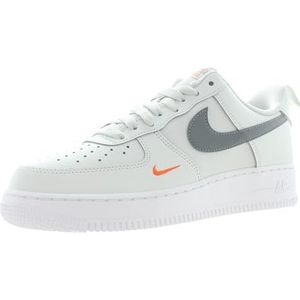 Nike Air Force 1 '07 Herensneakers, Photon Dust Cool Grey Safety Oranje, 42.5 EU