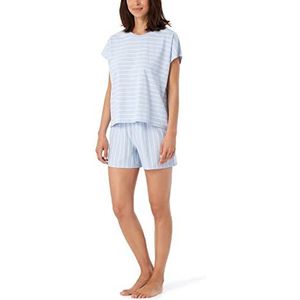 Schiesser Dames pyjama kort, 1/2 mouw pyjamaset, lichtblauw, 48, lichtblauw, 48