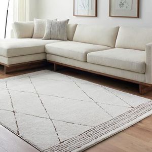 Surya Hvar Geometrisch tapijt - Scandi vloerkleden, woonkamer, eetkamer, keuken, moderne Azteekse abstracte tapijten voor slaapkamer, Berber Boho tapijtstijl, gemakkelijk te onderhouden - groot tapijt