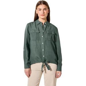 Linen_LI/CV_ Solid Knot Blouse, Balmy Khaki, L