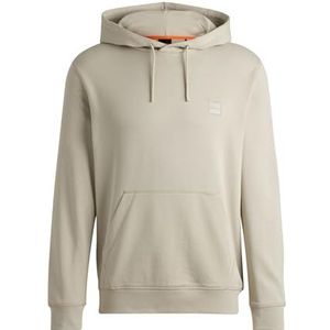 BOSS Wetalk hoodie voor heren van katoen-terry met logo-patch, Lichtbeige271, XL