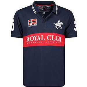 Geographical Norway kahorse Herenpoloshirt, klassiek, katoen, korte mouwen, casual, knoopsluiting, casual, top, regular klassiek, lente, zomer (marineblauw S), Marineblauw, S