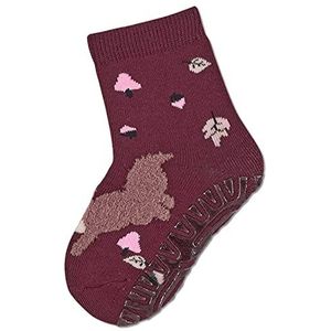 Sterntaler FLI Tegels sokken voor baby's, zachte eekhoornkousen - tegelslipsokken baby - met diermotief en volledig pluche, roze, 20 EU