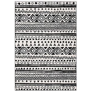 Safavieh Tribal geïnspireerd indoor geweven rechthoek tapijt, Mercer collectie, MRE415, in ivoor / houtskool, 160 x 229 cm voor woonkamer, slaapkamer of elke binnenruimte