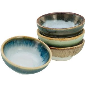 CreaTable, 21725, Serie Waterval Bowls Mix, 4-delige set, dip-schalen set uit Steinzeug