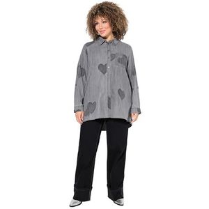 Ulla Popken - Blouse - Donkergrijs - Klassieke Blouse - Lange Mouw