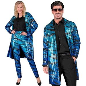 Widmann - Feestmode pailletten jas, Blue Waves, vest, jas, party outfit, carnaval