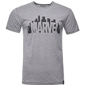 Recovered Heren T-shirt Marvel City Logo - Shirt in grijs in maat S - XXL, grijs, XL