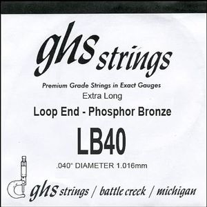 GHS™ Strings »PHOSPHOR BRONS SINGLE STRING - 040 WOUND - LOOP END - BANJO« enkele snaar voor banjo - fosfor brons - Loop End - dikte: 040