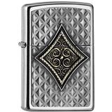 Zippo PL 207 KARO embleem 3D aansteker, messing, design, 5,83,81,2