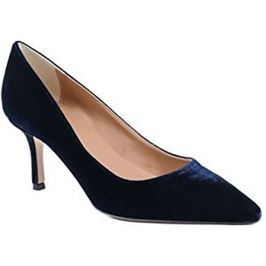 19V69 ITALIA Womens Pump Dark Blue INES65 Fluweel Blauw, Blauw, 37 EU