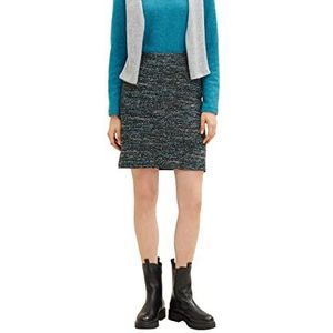 TOM TAILOR Dames bouclé minirok 1034012, 30727 - Green Teal Blue Boucle, 32