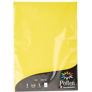 Clairefontaine - Ref 4217C - Pollen Gekleurd Papier (Pack van 50 Vellen) - A4 (210 x 297mm), 120gsm papier, Inkjet & Laser Printer Compatibel, Zuurvrij - Intensief Geel