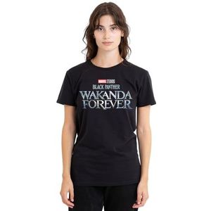 Black Panther Wakanda Forever Logo dames T-shirt, zwart, groot, Zwart, L