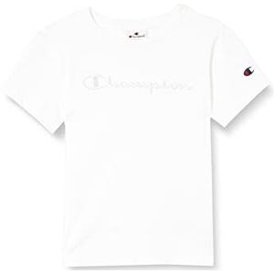 Champion Rochester 1919-Champion Logo Crewneck S-S T-shirt, wit, 5-6 jaar kinderen en jongens, Wit