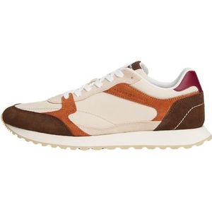 Tommy Hilfiger Heren nieuwe Runner EVA Mix FM0FM05638 Low Top, Wit (Classic Beige/Legacy Brown), 6.5, Wit Klassiek Beige Legacy Bruin, 40 EU
