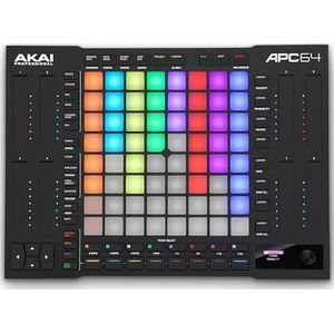 Akai Professionele APC64 Ableton MIDI-controller met 8 touchstrips, stappensequencer, 64 RGB-snelheidsgevoelige pads, CV-poorten, MIDI-ingang en uitgang, USB-C