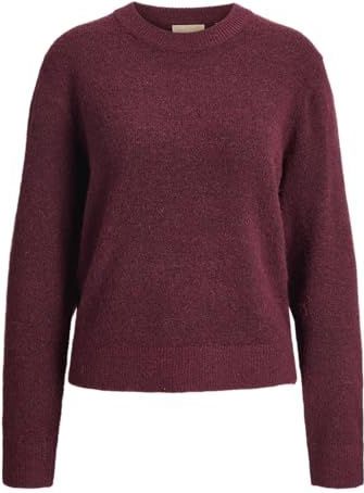 JACK & JONES Jxevi Crew Neck Knit, Cabernet, S
