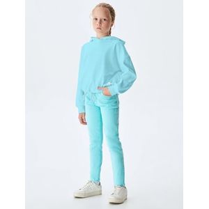LTB Jeans Renaza meisjes-pullover met lange mouwen met capuchon om over te trekken, blauw, 100% katoen, maat 104 cm, Water Ballet 14022, 104 cm
