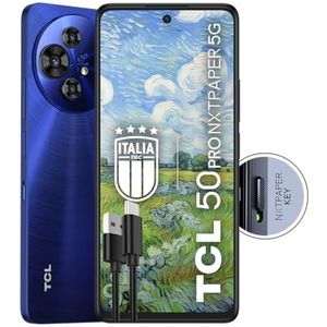 TCL 50PRO NXTPAPER 5G – 5G Smartphone Display 6,8 120Hz Nxtpaper 3;0, 512GB, 16GB RAM (8GBPlus 8GB virtual RAM), Triple Cam 108Mpx Plus frontcamera 32Mpx, Android 14, Batt; 5010 mAh, blauw