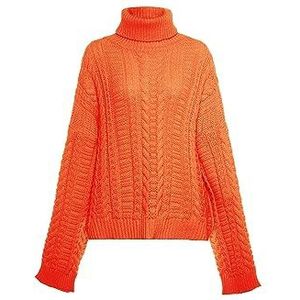 myMo Dames coltrui twist-mode pullover ORANGE XL/XXL, oranje, XL