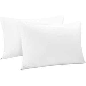 sourcingmap Standaard kussenslopen met ritssluiting, kussenslopen, beschermhoezen, Egyptisch katoen, 300 draadtelling, 2 stuks King (20"" x 36"") Kleur: wit