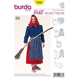 Burda 2366 Knippatroon Kostuum Carnaval Heks (Dames en heren, Gr. XS - XL) Level 1 super easy