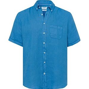 BRAX Heren Style Dan U Linen Garment DYE Herenhemd van zomerse linnen met button down kraag hemd, GreeÂXS, grijs, XS