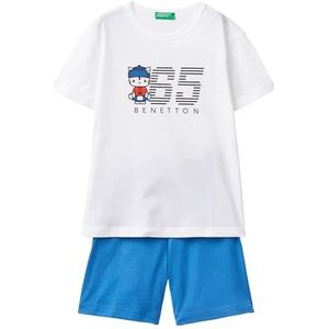 United Colors of Benetton Comp (T-shirt + short) 3096GK00I broek, wit, 90 (18-24 maanden), kinderen, wit