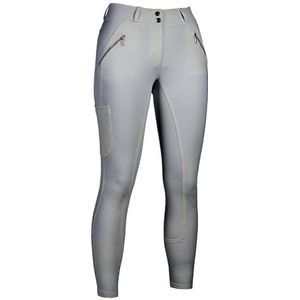 HKM Dames Lia hoge taille siliconen rijbroek met volledige zitting, wit, 22