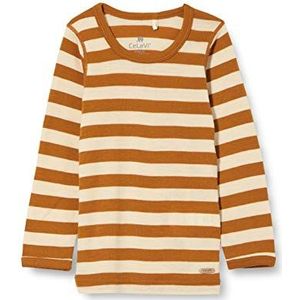 CeLaVi Uniseks blouse met strepen ondergoed, pompoen spice, 90 cm