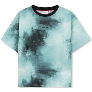 HUGO G00438 Kalamata T-shirt voor jongens, Blauw, 8 Jaren