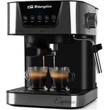 Orbegozo EX 6000 espresso- en cappuccinomachine, 20 bar druk, 1,5 liter tank, geschikt voor pads, 1050 watt vermogen,Wit en grijs