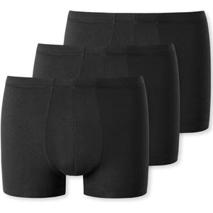 Schiesser Heren boxershort met zachte manchetten katoen stretch ondergoed, Zwart_181750, XL