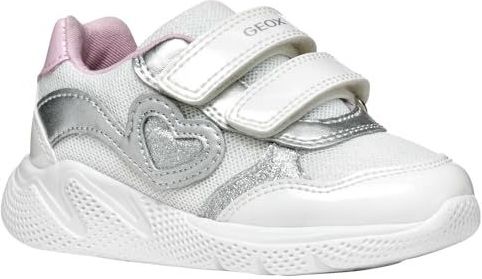 Geox Baby meisje B Sprintye Girl A Sneakers, Wit Zilver, 21 EU