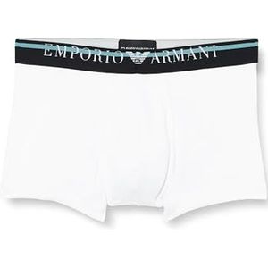 Emporio Armani Heren Underlined Logo Trunks, wit, S