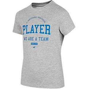 4F jongens t-shirt, COLD LIGHT GREY MELANGE, 128 cm