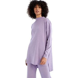 DeFacto Lange overhemden met lange mouwen tuniek overhemden (paars, XL), lila (lilac), XL