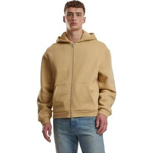 Urban Classics Capuchontrui voor heren, pluizige hoodie met ritssluiting, oversized pasvorm, Unionbeige, XL