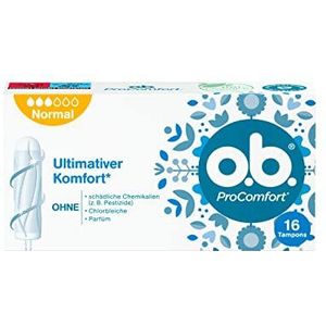 o.b. ProComfort Normal, tampons voor middelgrote tot sterkere dagen met Dynamic Fit-technologie en SilkTouch-oppervlak, voor ultiem comfort en betrouwbare bescherming (6 x 16 stuks)