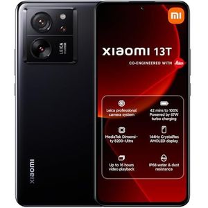 Xiaomi 13T 5G Smartphone 8GB RAM+256GB ROM 6,67"" FHD+144Hz AMOLED Display, 50MP Dreifachkamerasystem, 5000mAh 67W Kabelloses Laden MediaTek Dimensity 8200-Ultra (Schwarz)