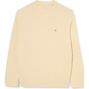 GANT Getextureerd katoen C-hals, crème, L
