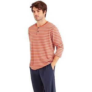 Eminence Pijama-set voor heren, oranje gestreept, XL