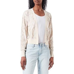 Taifun Dames 332303-15109 jas gebreid, licht crème patroon, 36, Light Crème met patroon, 36