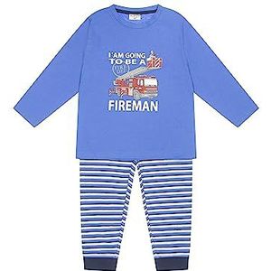 SALT AND PEPPER Jongens Jongens Pyjama Firetruck Pyjamaset, blauw, 116-122